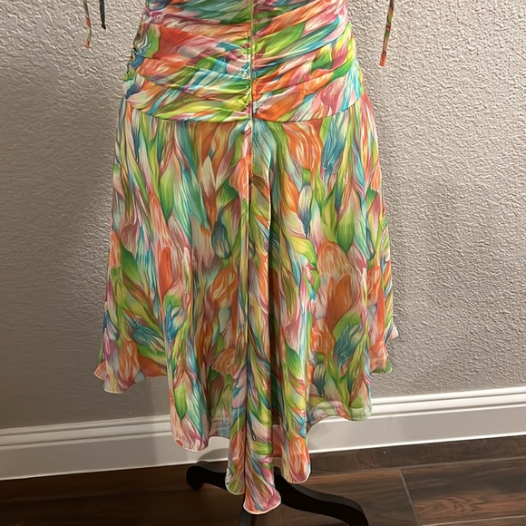 A.B.S Multi Color Deep V Sundress Sz 4 - Picture 9 of 11